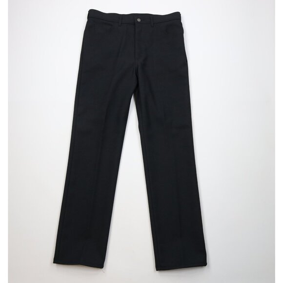 Vintage 90s Lee Mens 36x34 Faded Knit Western Flared Wide Leg Chino Pants Black